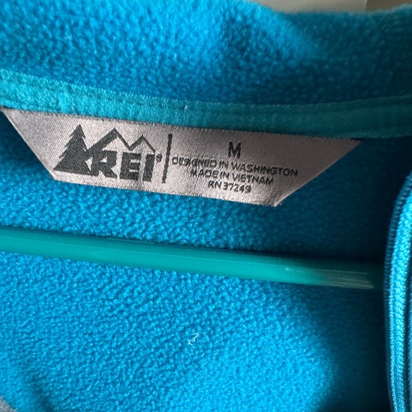 REI Bright Blue fleece lined zip up with hood - Picture 4 of 4